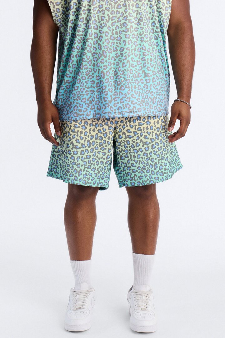 Electric Rave Leopard Relaxed Short - Multi Color