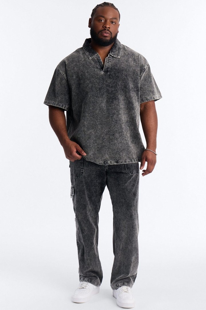 Ohio Corduroy Straight Pant - Black Wash