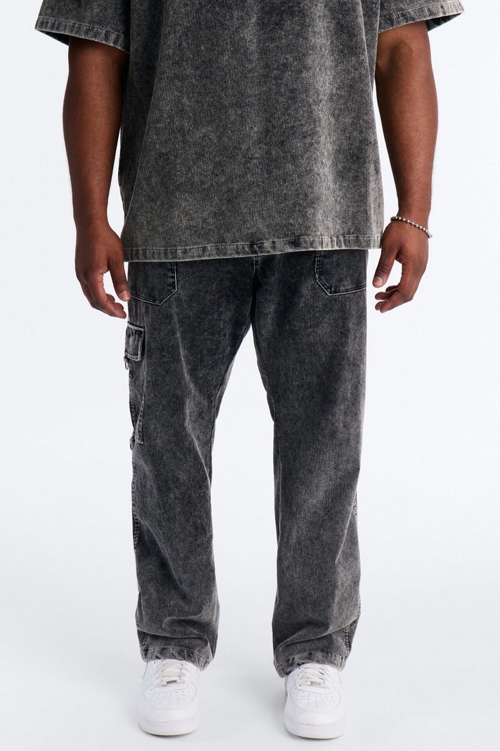 Ohio Corduroy Straight Pant - Black Wash