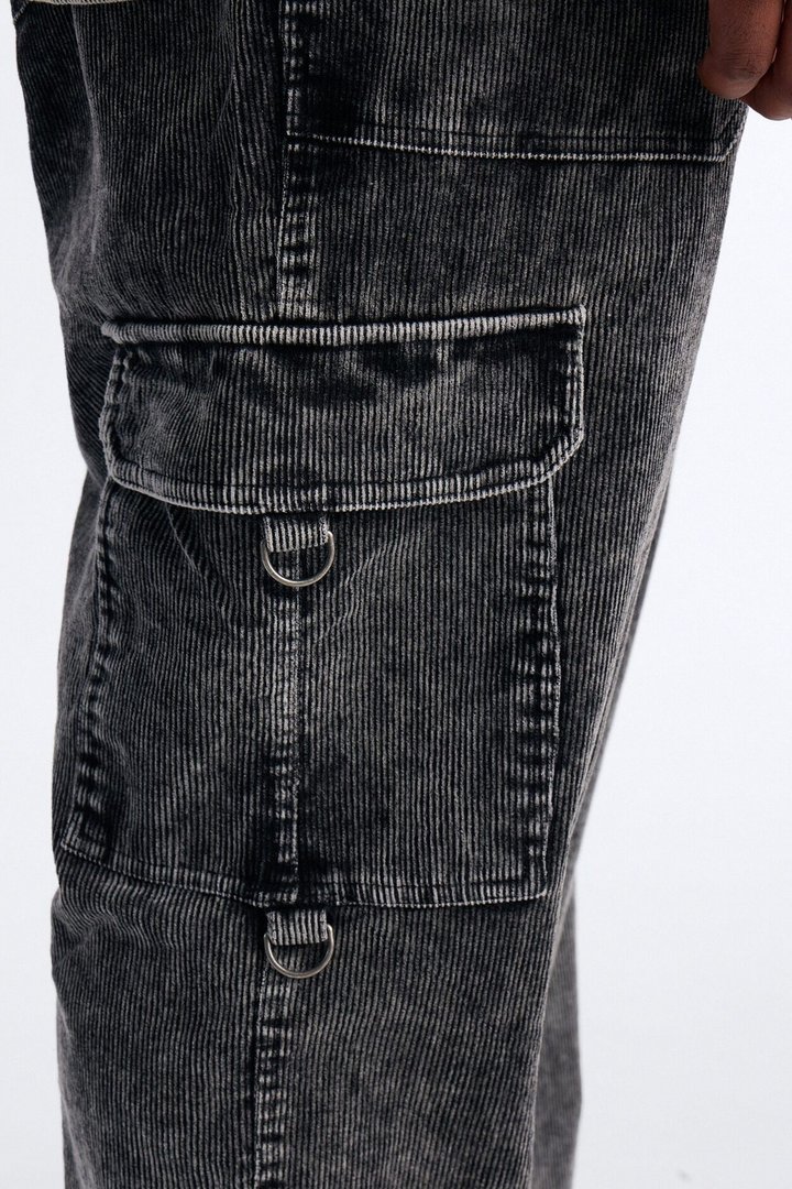 Ohio Corduroy Straight Pant - Black Wash