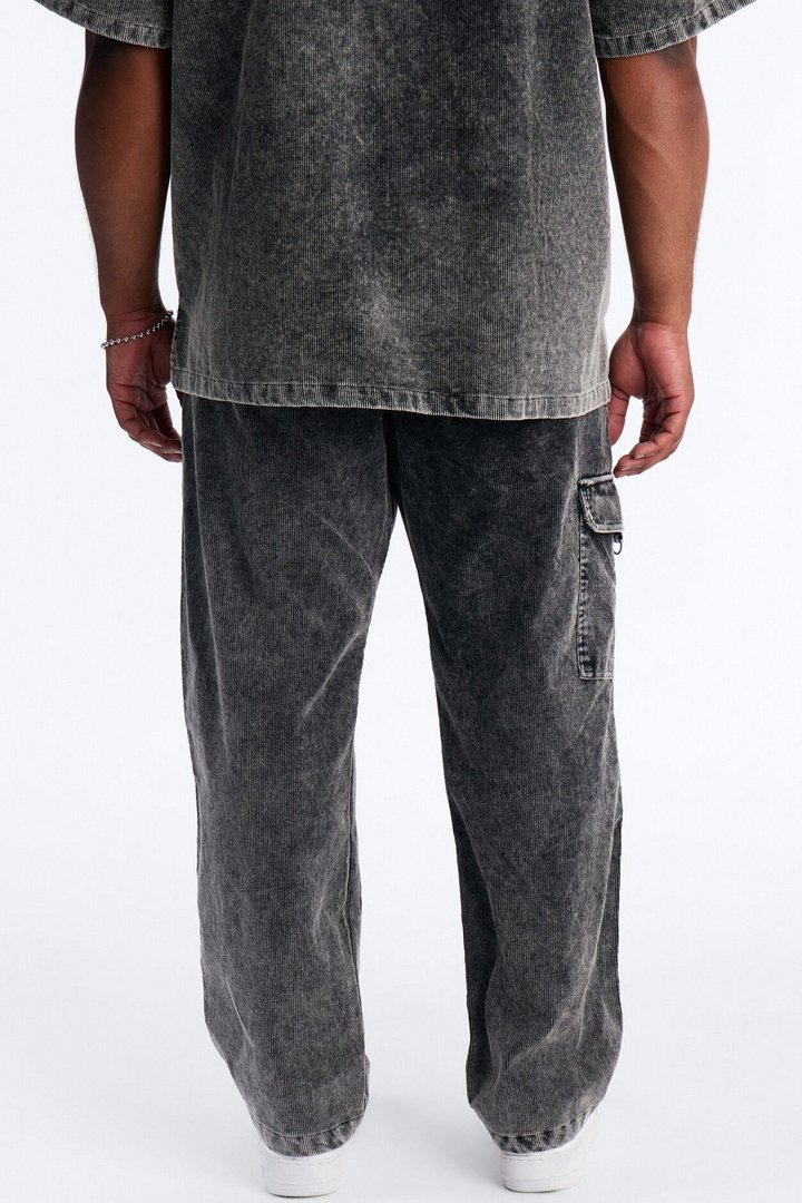 Ohio Corduroy Straight Pant - Black Wash