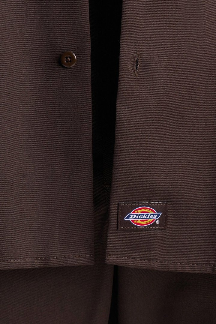 Dickies Twill Long Sleeve Work Shirt - Dark Brown