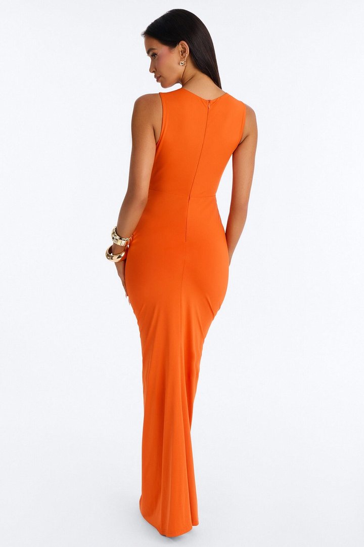 Can't Compare Cut Out Maxi Dress - Orange