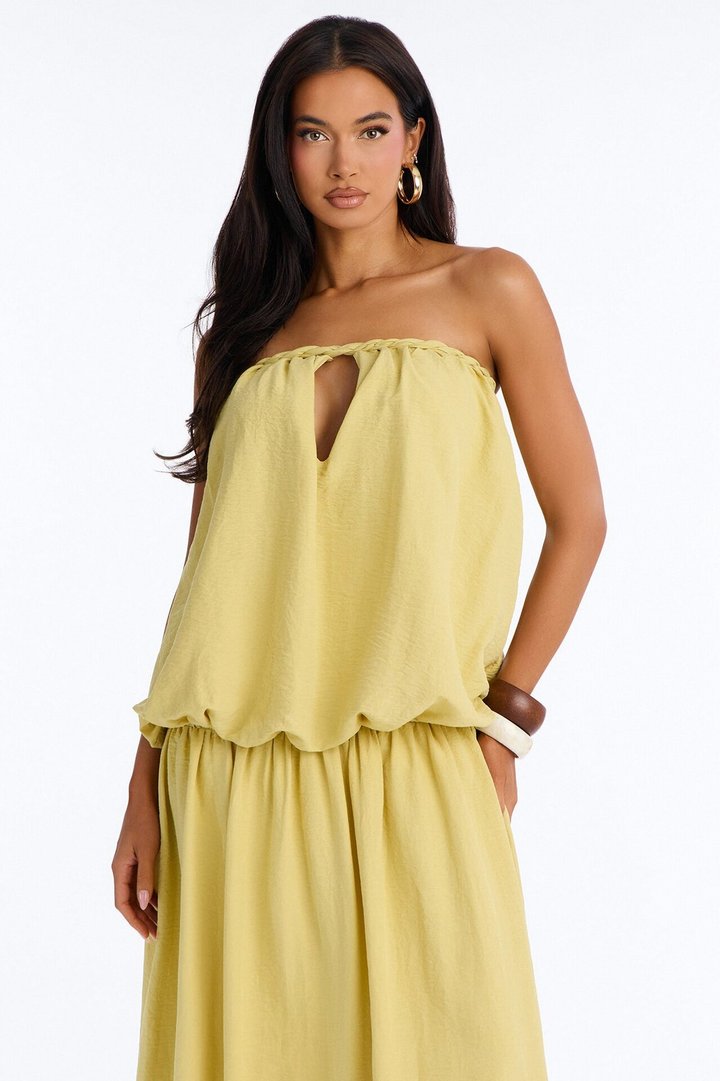 Just Having Fun Flowy Maxi Dress - Chartreuse