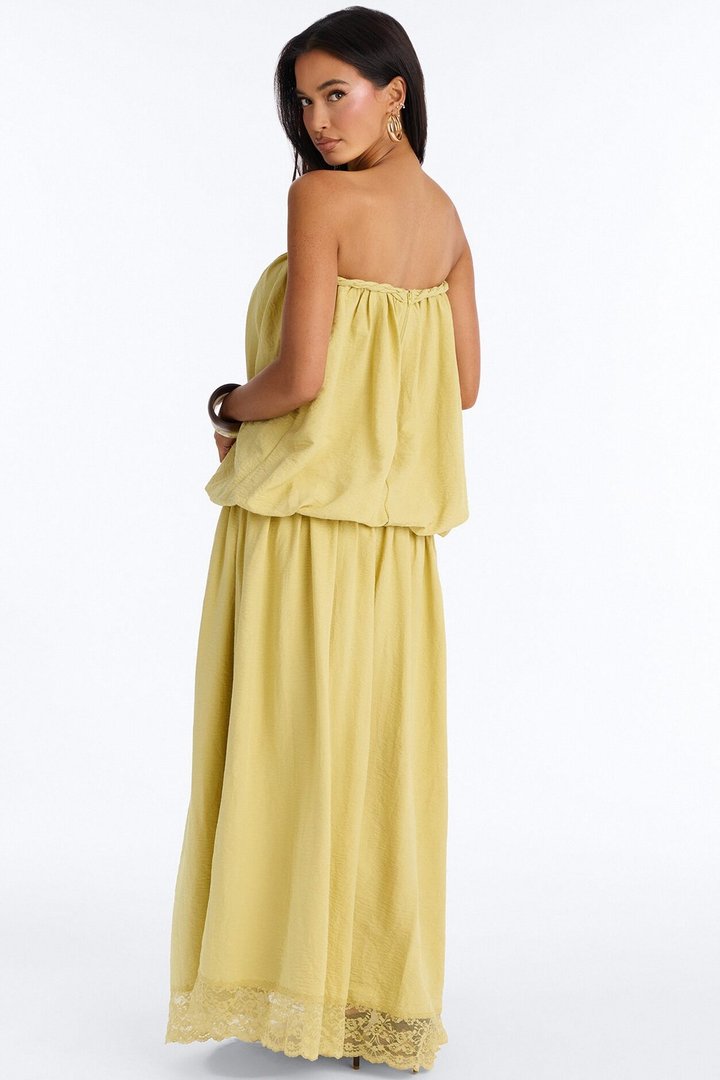 Just Having Fun Flowy Maxi Dress - Chartreuse