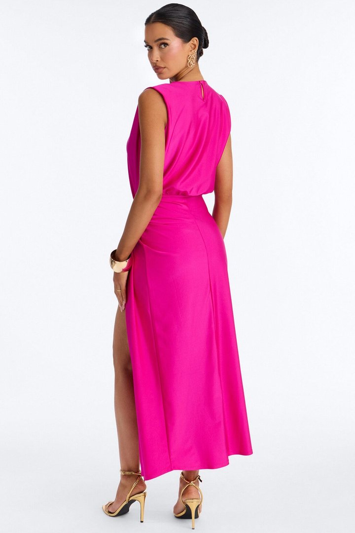 Spice It Up Midi Dress - Fuchsia