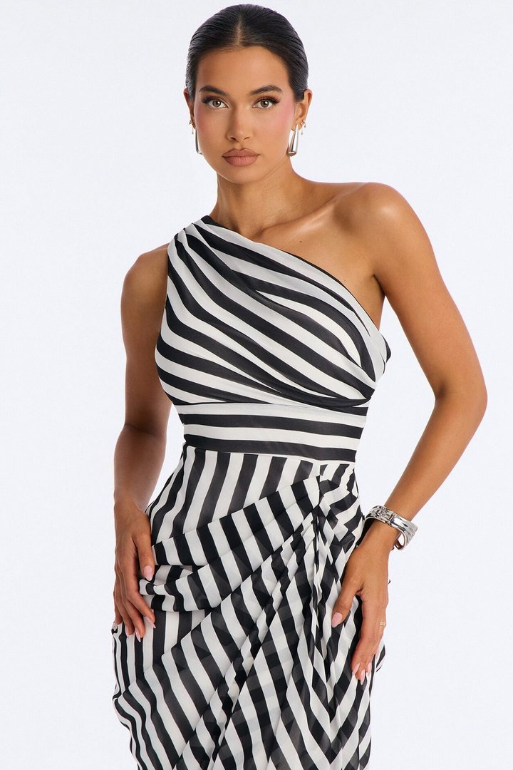 Miranda Striped Maxi - Black/White