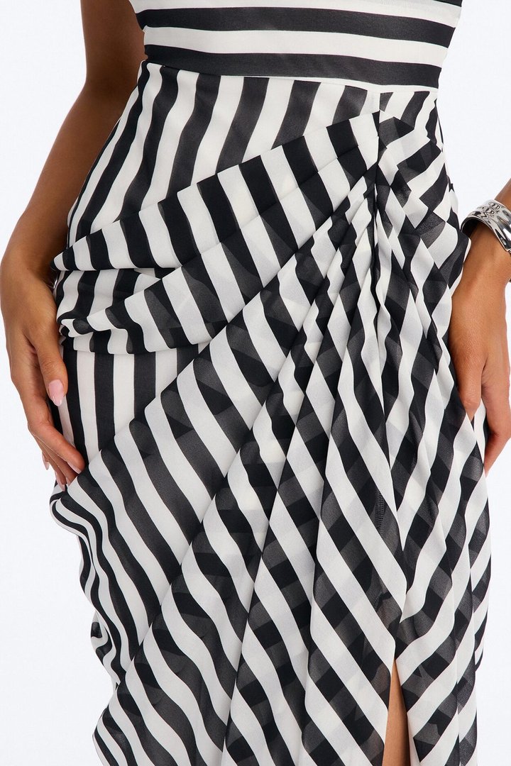 Miranda Striped Maxi - Black/White