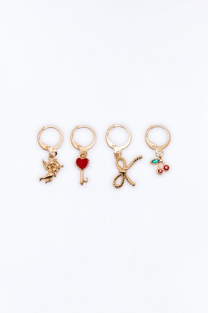 Cupid Struck 4 Piece Bikini Charm Set - Gold