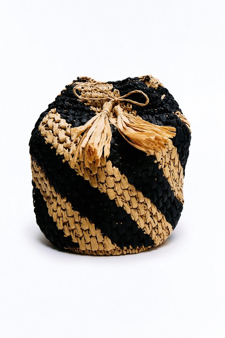 Take Me To Maui Straw Crossbody Bag - Natural/Combo