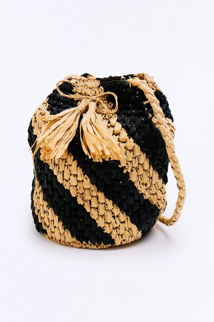 Take Me To Maui Straw Crossbody Bag - Natural/Combo