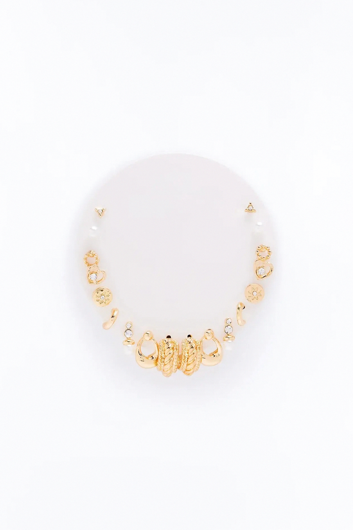 I Need Options 9 Pair Multi Earring Set - Gold