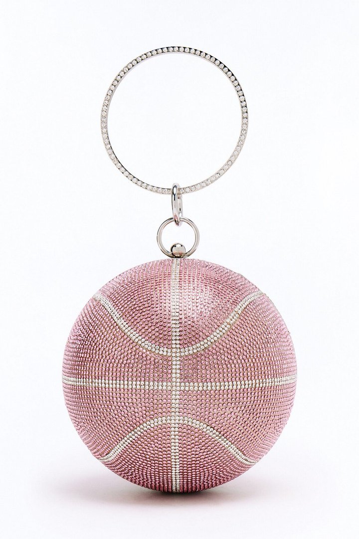 Courtside Seats Rhinestone Clutch - Pink/combo