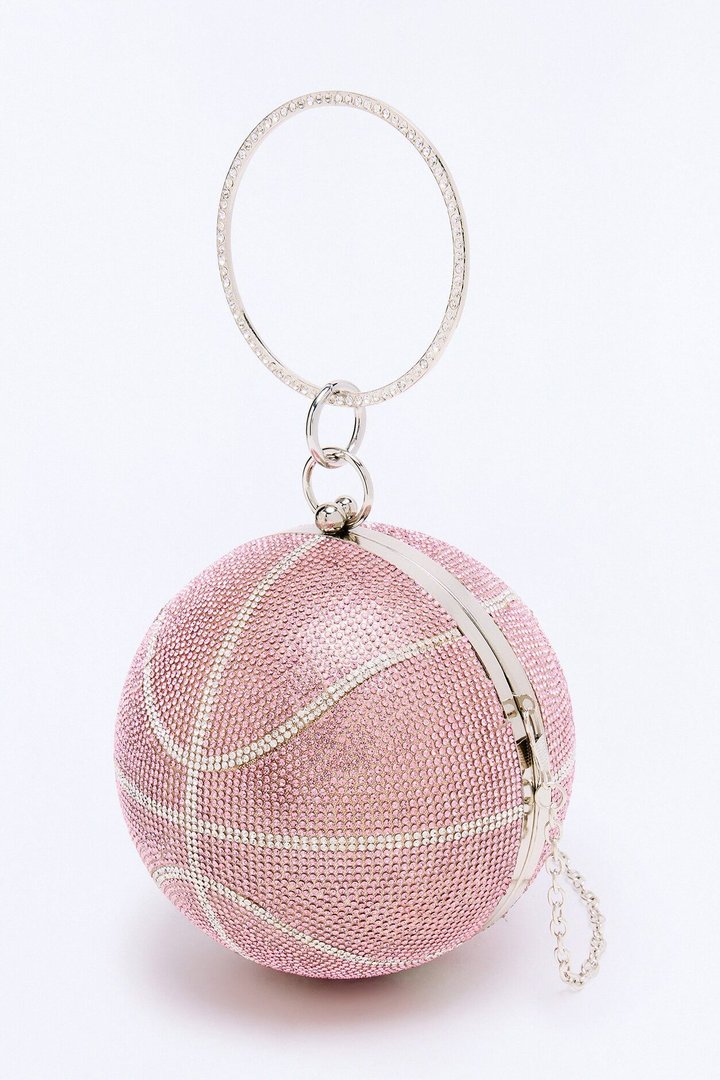 Courtside Seats Rhinestone Clutch - Pink/combo