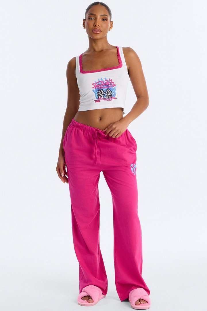 Von Dutch Roll The Dice PJ Pant Set - Magenta/combo