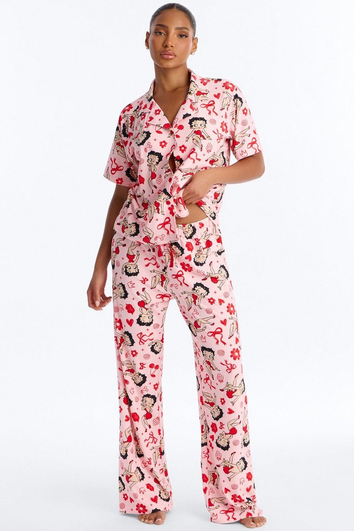 Betty Boop's Flowers & Bows PJ Pant Set - Pink/combo