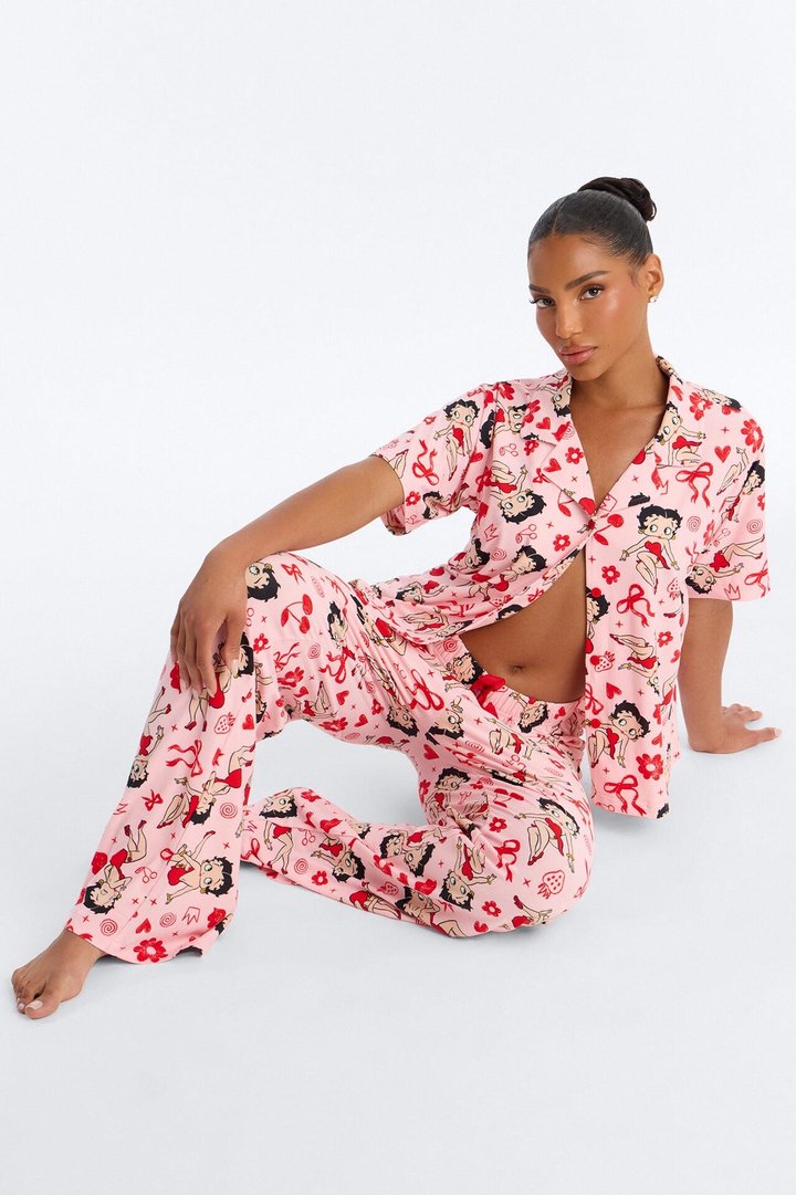 Betty Boop's Flowers & Bows PJ Pant Set - Pink/combo