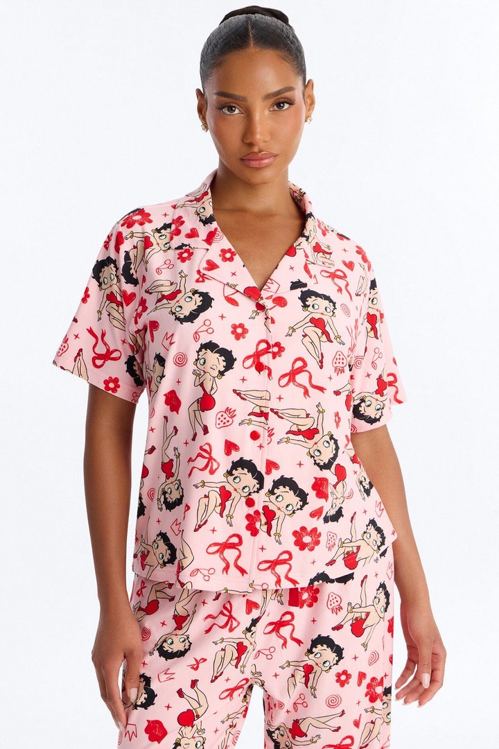 Betty Boop's Flowers & Bows PJ Pant Set - Pink/combo