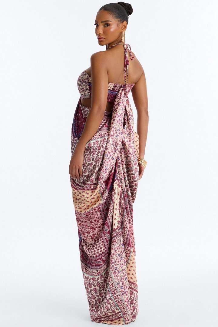 Wildflower Soul Satin Maxi Dress - Purple/combo