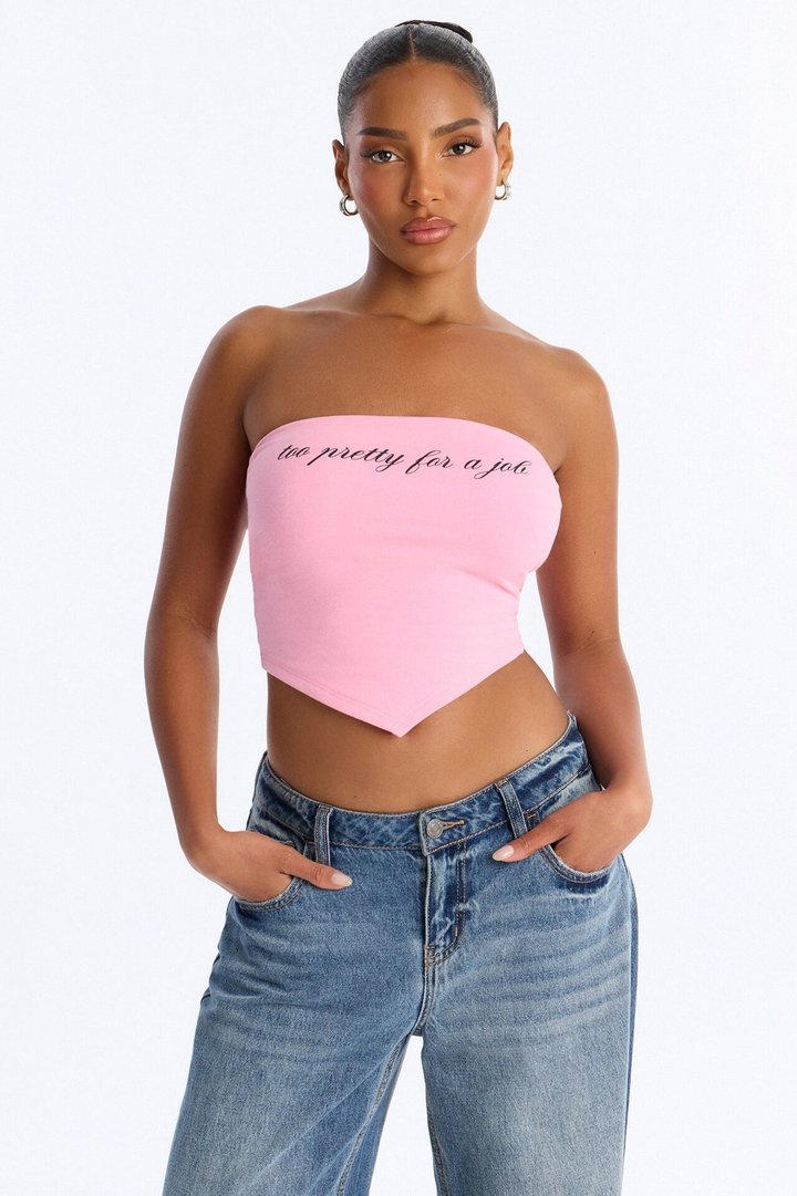 Too Pretty For A Job Tube Top - Pink