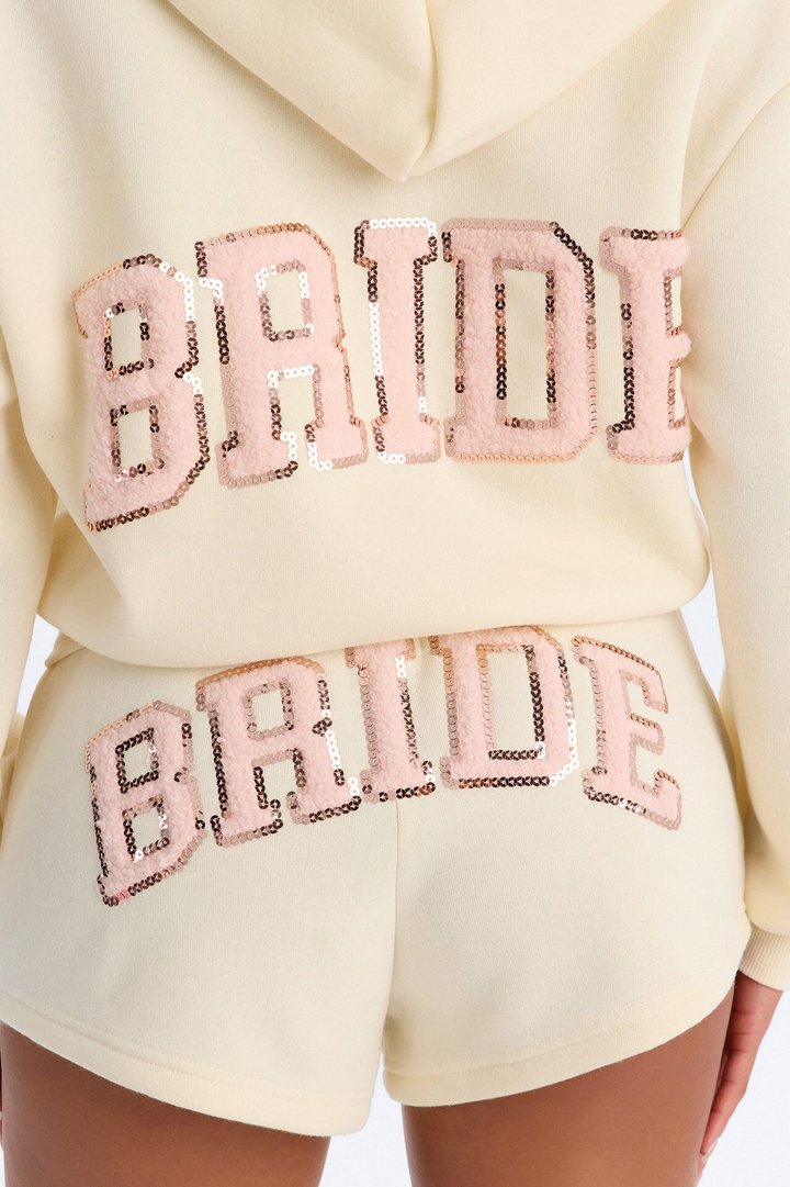 Bride To Be Fleece Short Set - White/Pink