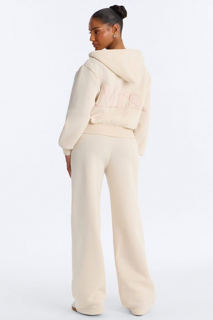 Soon To Be Mrs Fleece Pant Set - Cream