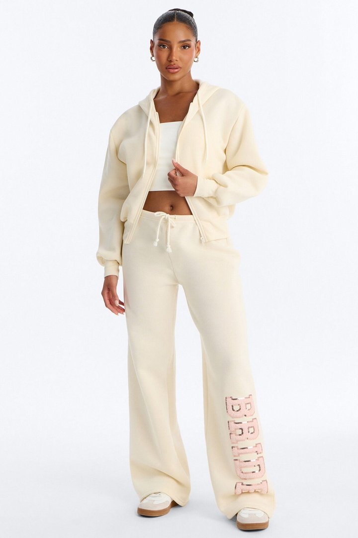 Bride To Be Fleece Pant Set - White/Pink