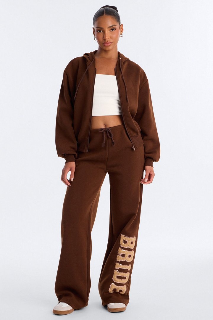 Bride To Be Fleece Pant Set - Brown/combo