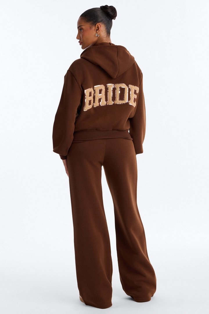Bride To Be Fleece Pant Set - Brown/combo