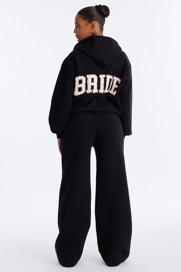 Bride To Be Fleece Pant Set - Black/White