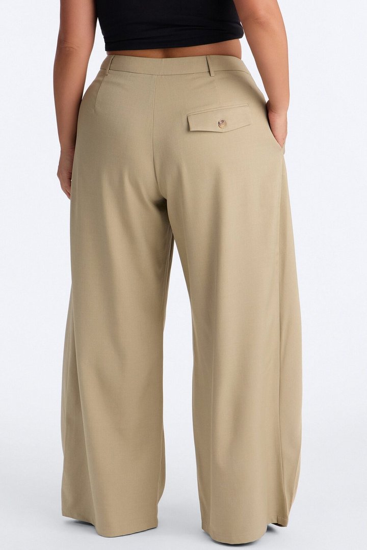 Margaret Solid Wide Leg Front Wrap Trouser Pant - Sage