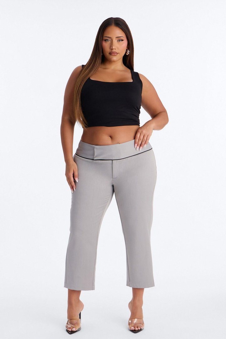 Rue Tailored Capri Trouser - Grey