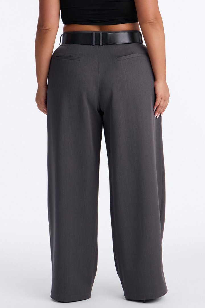Natalie High Rise Wide Leg Trouser - Charcoal