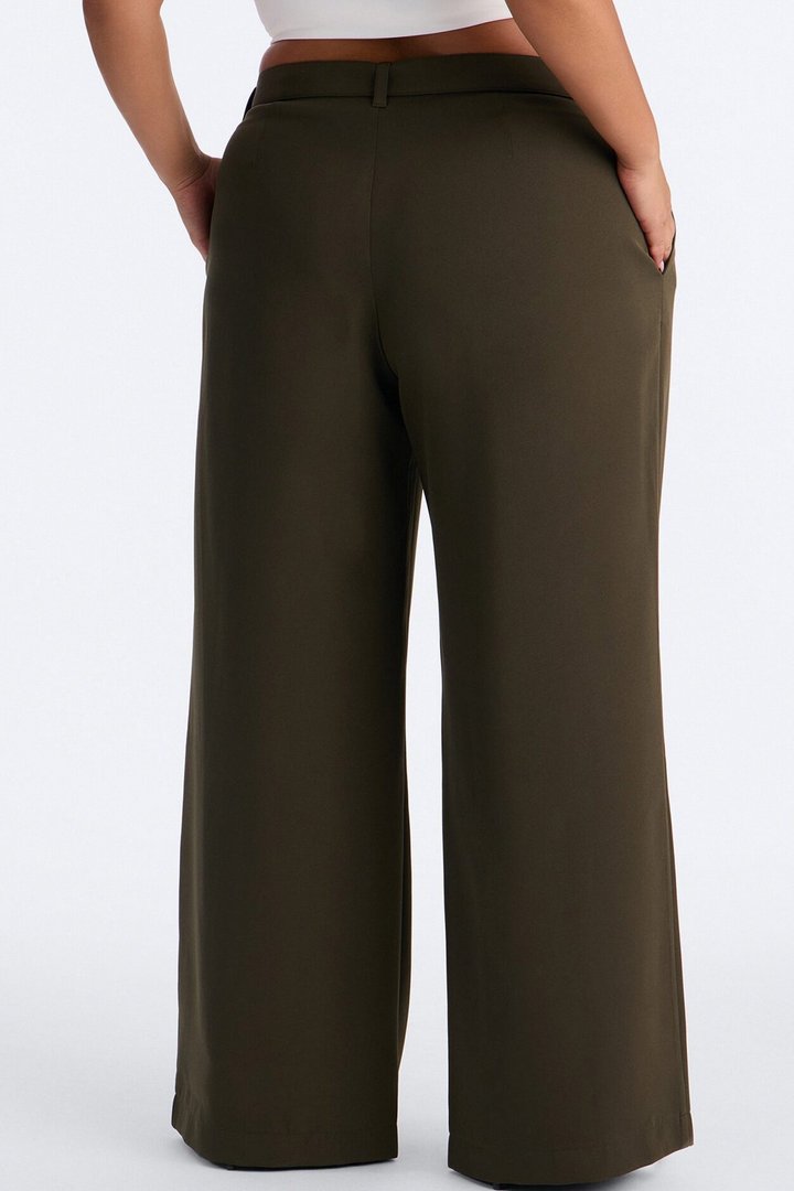 Beautiful Banter Belted Wide Leg Trouser - Military Green