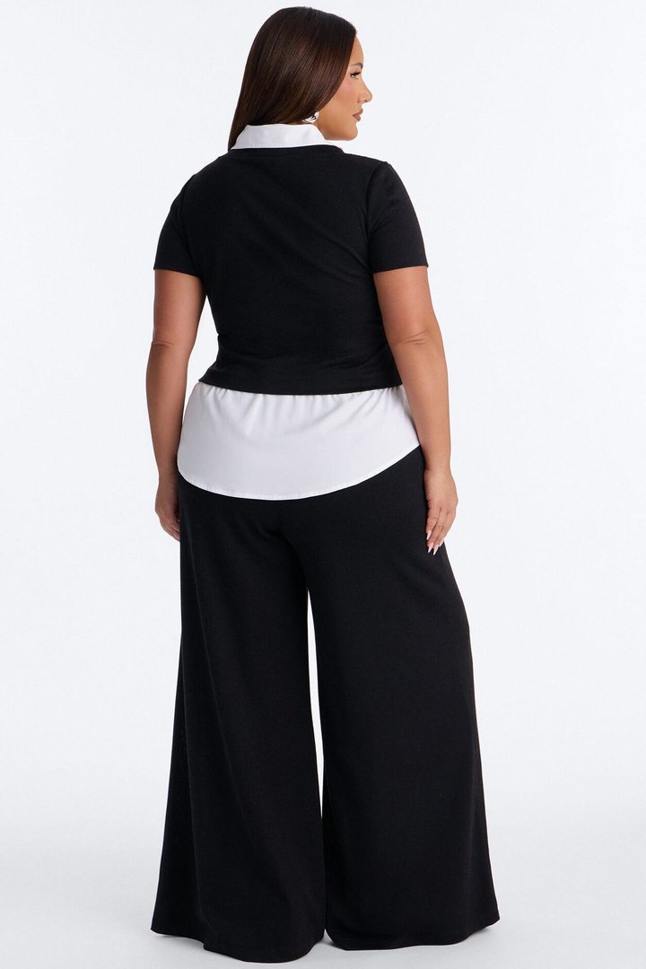 Sharay Knit 2fer Pant Set - Black