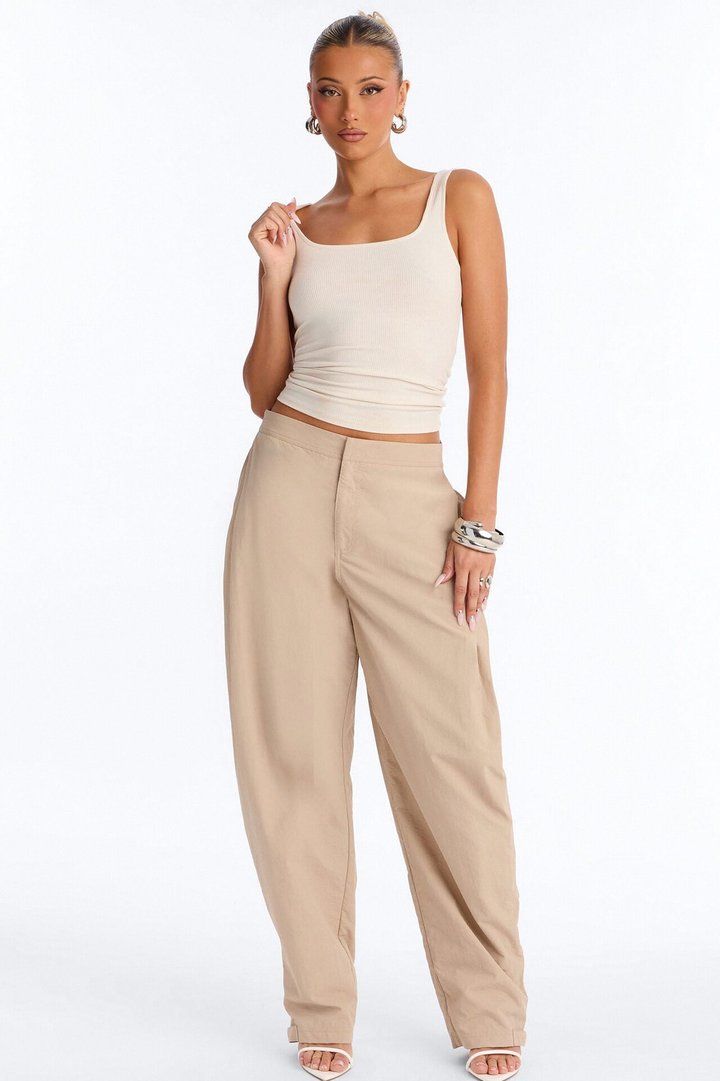 Nylon Windbreaker Pant - Stone