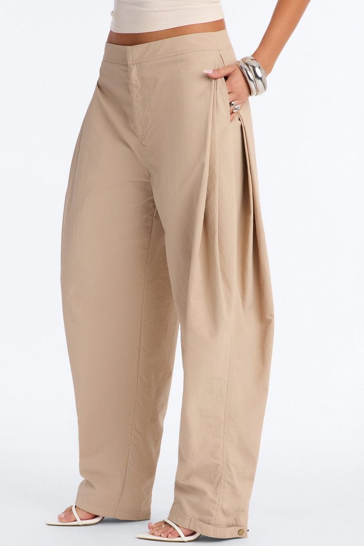 Nylon Windbreaker Pant - Stone