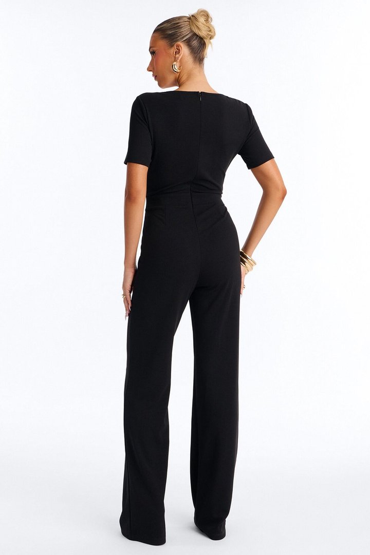 Like You Mean It Short Sleeve Jumpsuit - Black