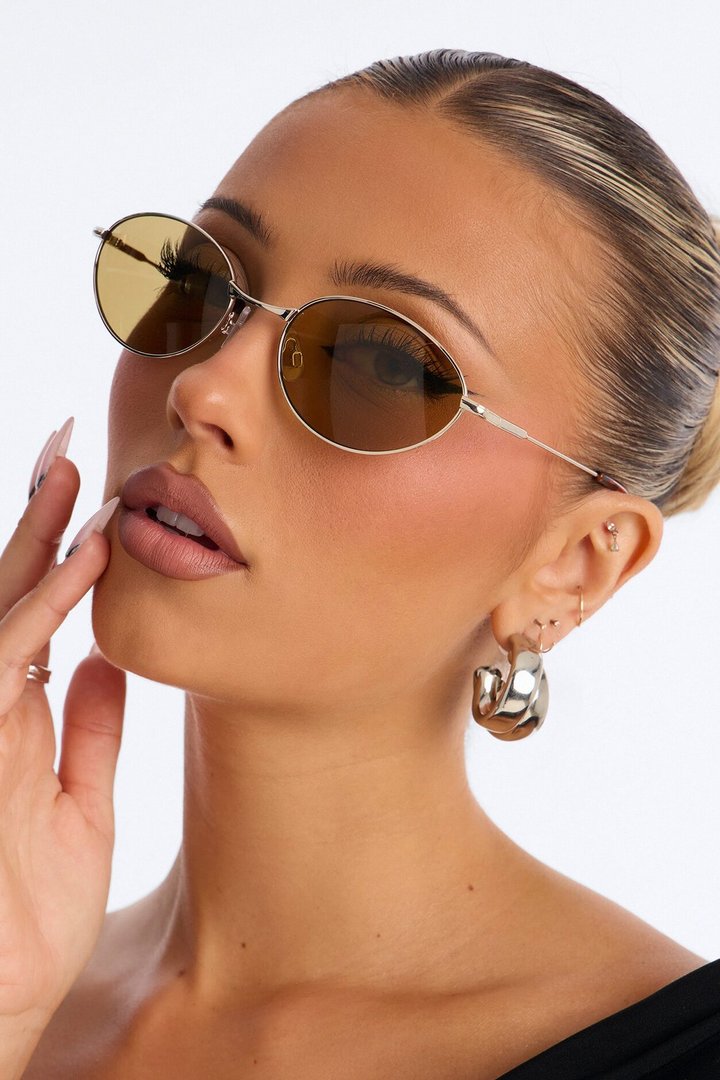 Sporty Chic Girl Sunglasses - Gold/Brown
