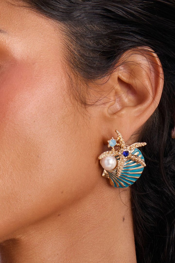 Ocean Glitz Earrings - Blue