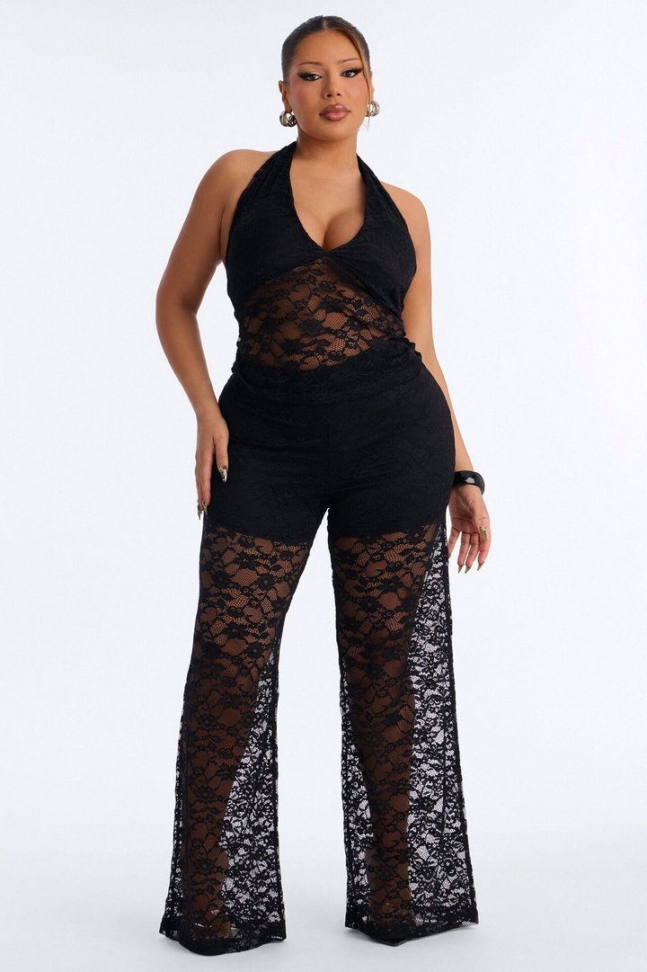 Morgan Lace Pant Set - Black