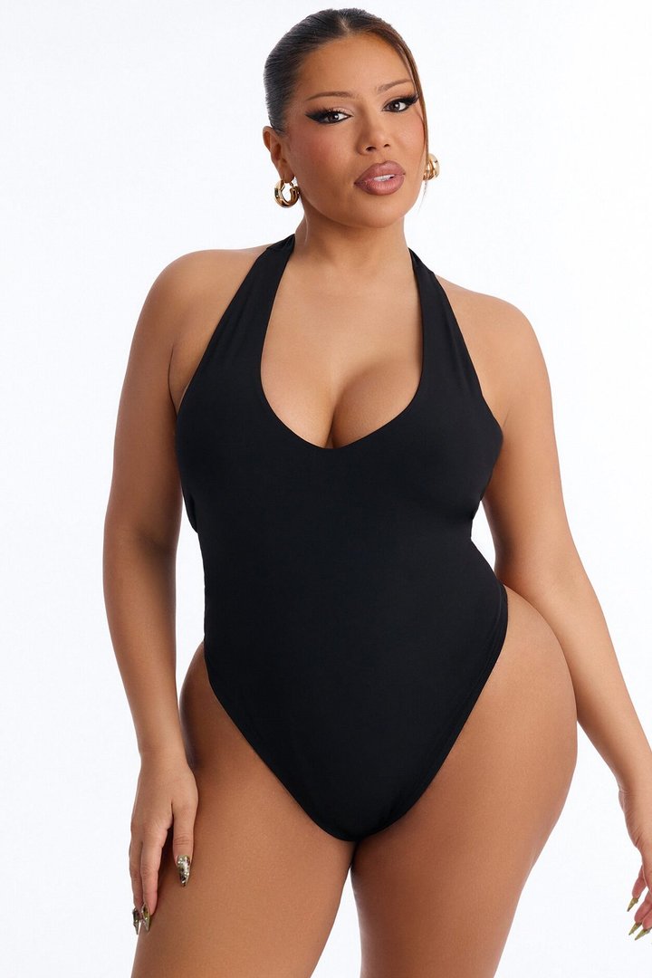 Dahlia Double Lined Bodysuit Skirt Set - Black