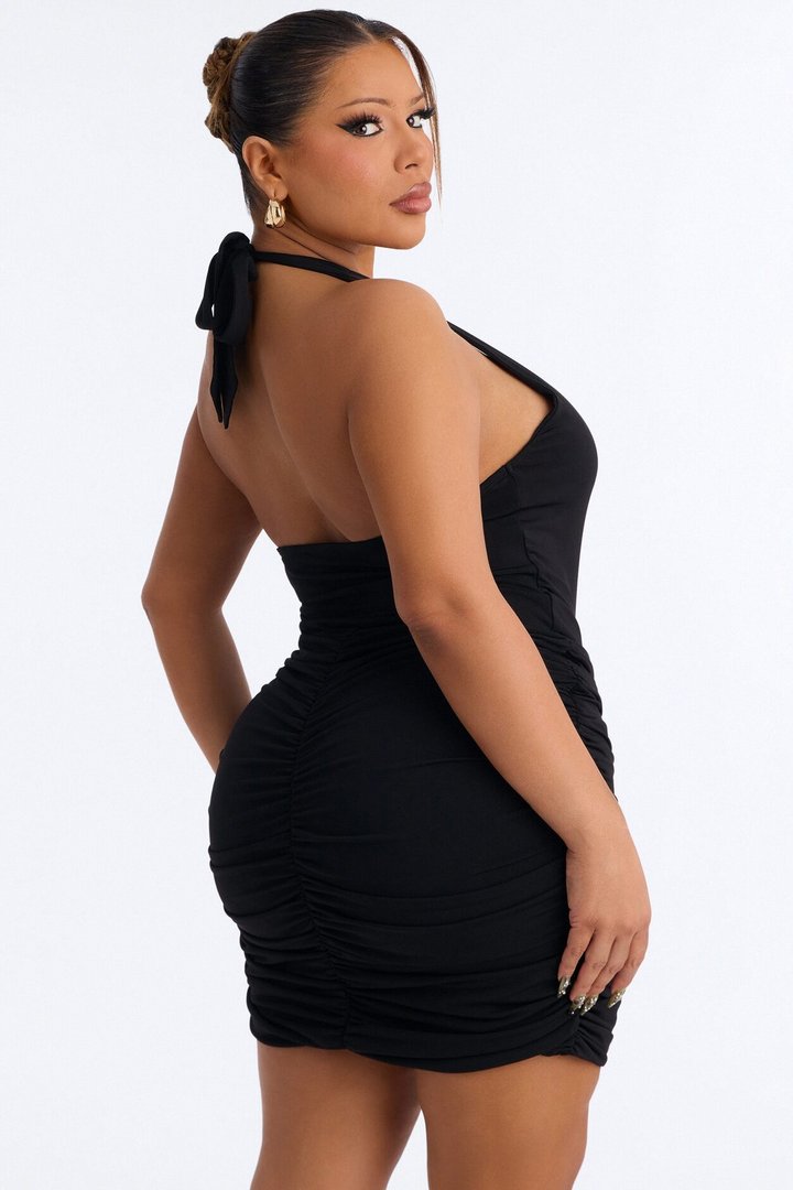Dahlia Double Lined Bodysuit Skirt Set - Black