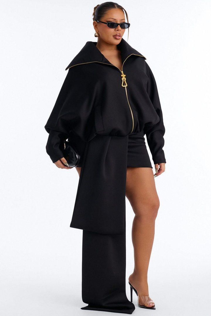 The Gold Standard Scuba Mini Dress - Black