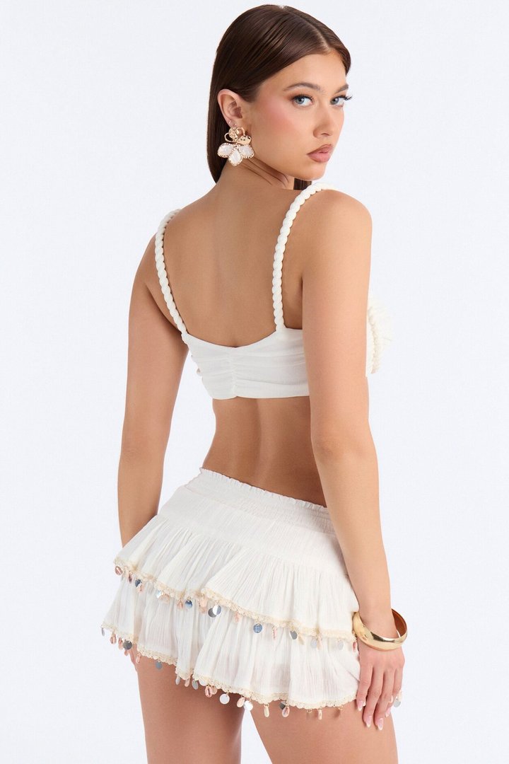 Mykonos Mirage Twist Bra Top - White