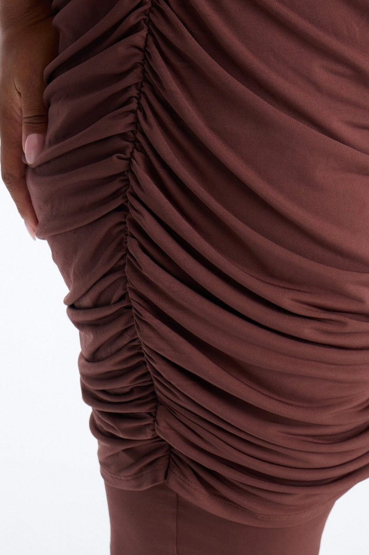 Got A Rush Draped Catsuit - Chocolate