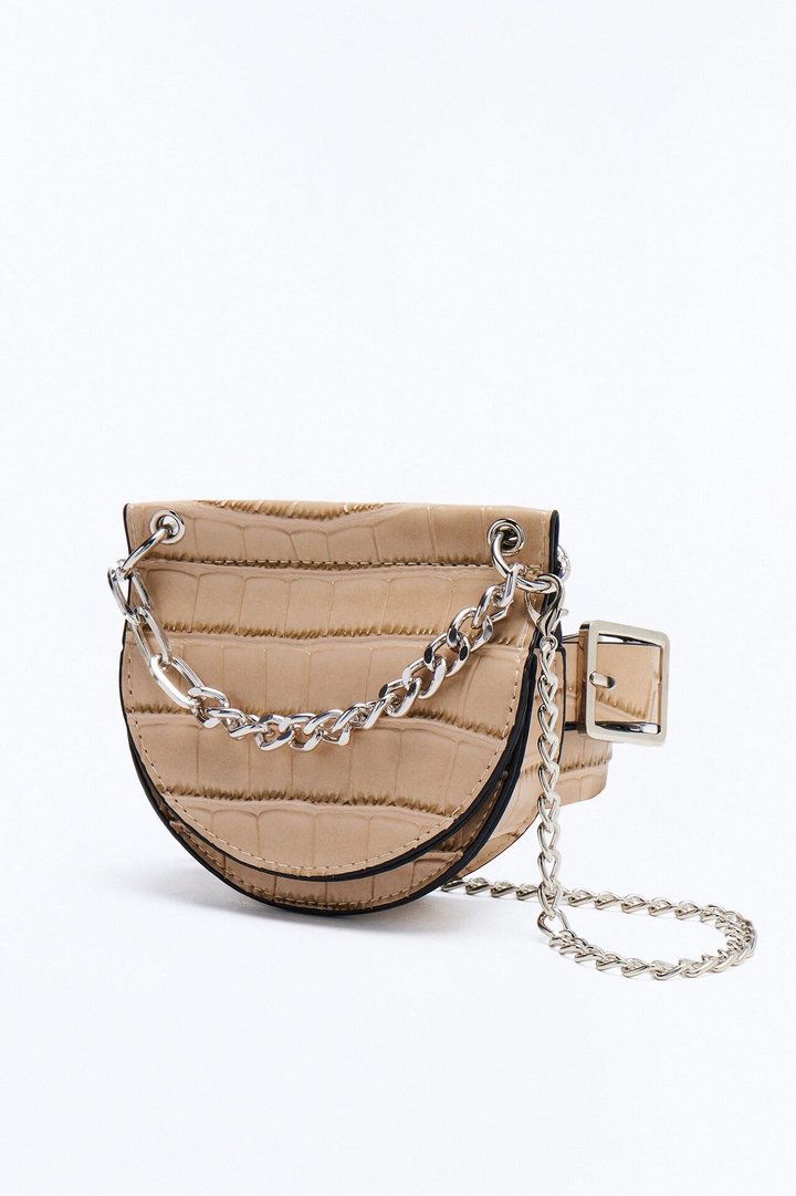 All The Small Things Faux Leather Belt Bag - Nude
