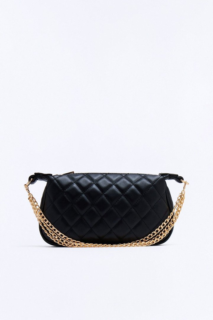 High Achiever Faux Leather Shoulder Handbag - Black