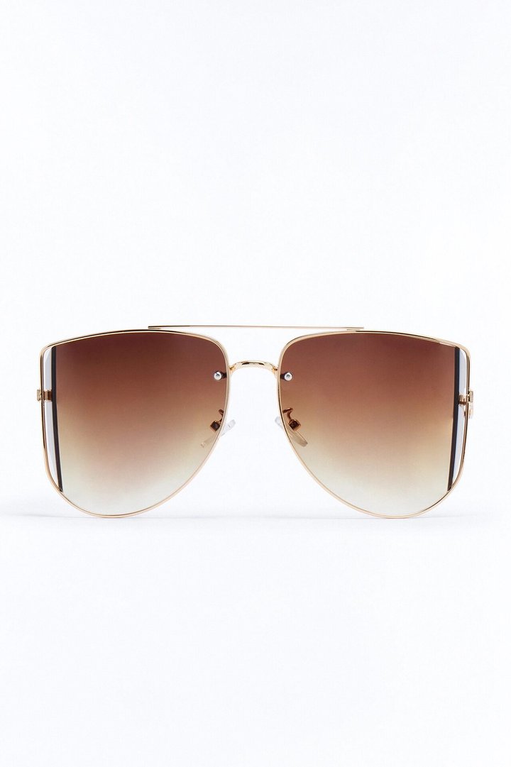 Showing Up Sunglasses - Gold/Brown