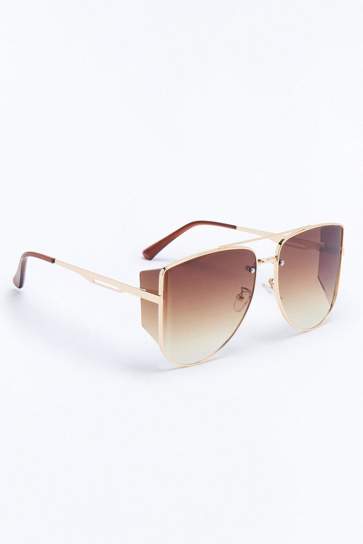 Showing Up Sunglasses - Gold/Brown